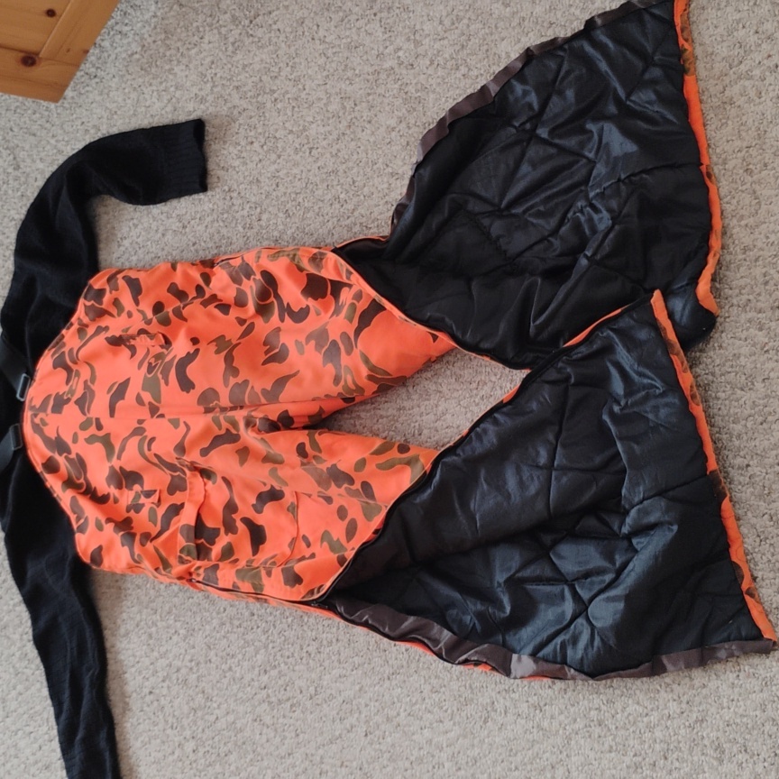 Vintage Field & Forest Orange Camouflage Bibs Vnplvc Made In